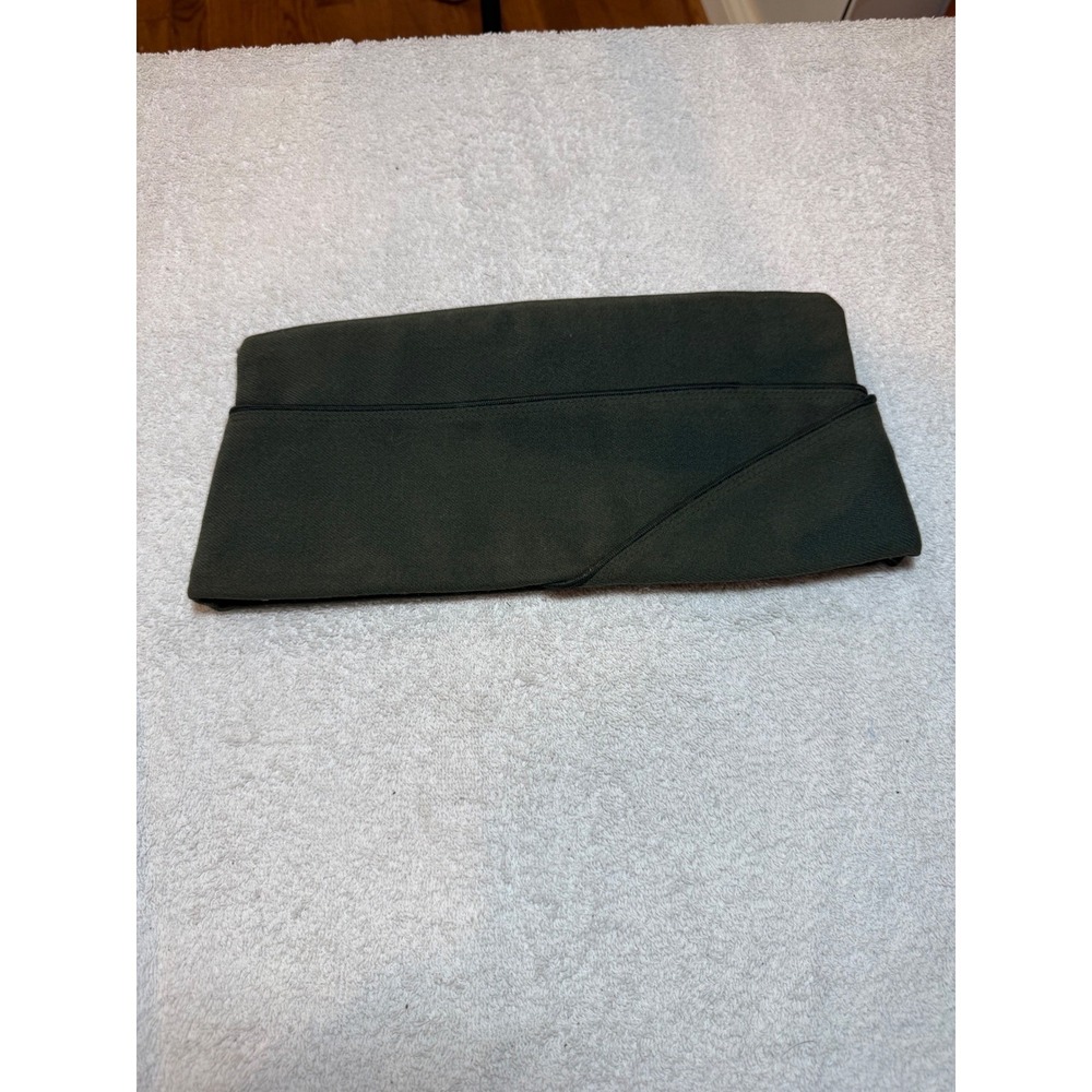 Vintage 1958 US Army Garrison Cap Wool Army Green 44 Waldman Mfg Co Size 7